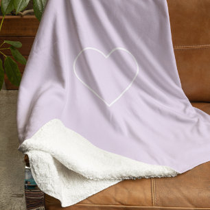 Minimalistisch Pastel Lavender Heart Modern Sherpadecke