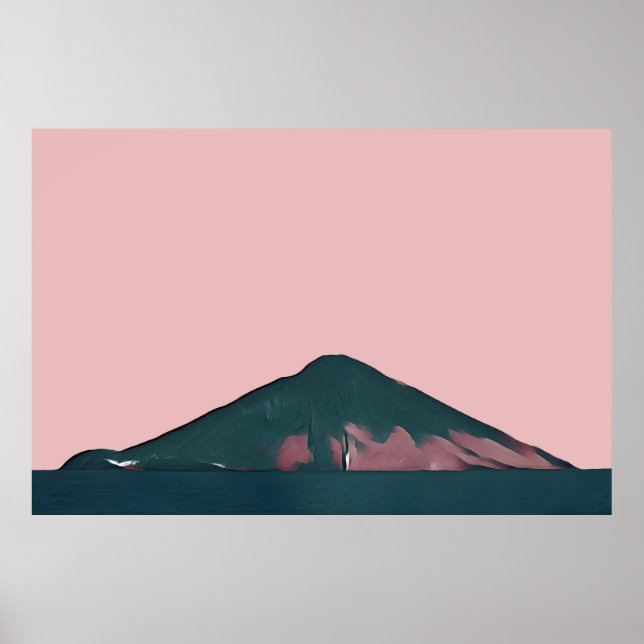 Minimalistisch Pastel Pink Stromboli Poster (Vorne)