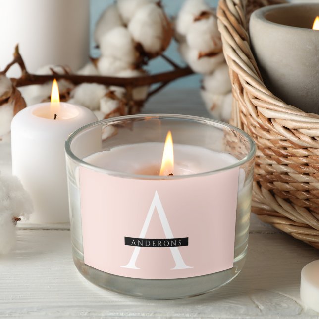 Minimalistisch Pastellrosa Personalisierter Name Rechteckiger Aufkleber (Von Creator hochgeladen)