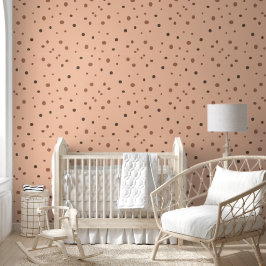 Minimalistisch Peach Polka Dot Nahtloses Muster Tapete