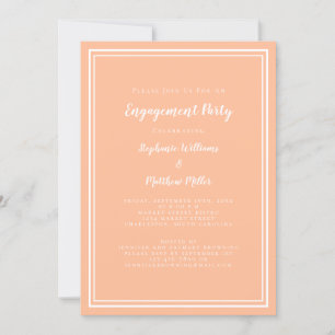 Minimalistisch Peach White Wedding Party Einladung