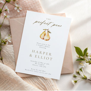 Minimalistisch Perfect Pear Botanical Couples Dusc Einladung