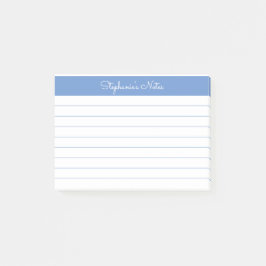 Minimalistisch Periwinkle Blue Lined Personalisier Post-it Klebezettel