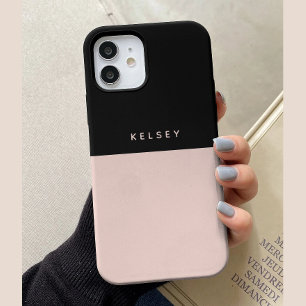 Minimalistisch Personalisiert bicfarbenes Schwarz Case-Mate iPhone Hülle