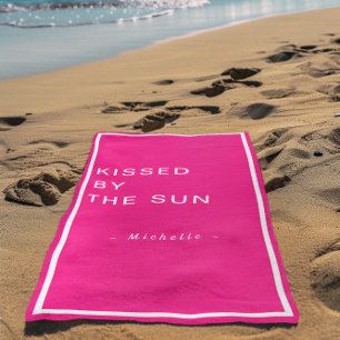 Minimalistisch Personalisiert Geküsst von der Sonn Strandtuch