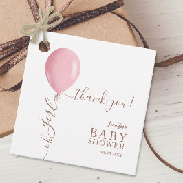 Minimalistisch Pink Ballon Oh Girl Baby Dusche Geschenkanhänger