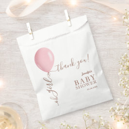 Minimalistisch Pink Ballon Oh Girl Baby Dusche Geschenktütchen