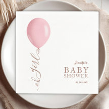 Minimalistisch Pink Ballon Oh Girl Baby Dusche