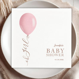 Minimalistisch Pink Ballon Oh Girl Baby Dusche Serviette