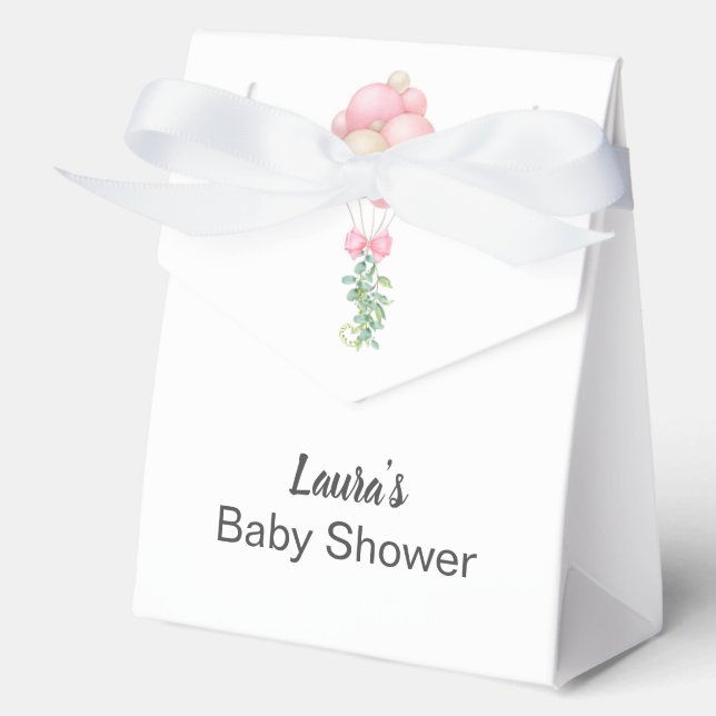 Minimalistisch Pink Balloons Girl Baby Dusche Geschenkschachtel (Vorderseite)