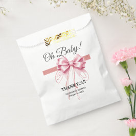 Minimalistisch Pink Bow Baby Dusche Geschenktütchen