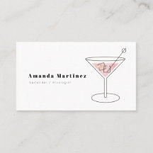 Minimalistisch Pink Cocktail Barkeeper Mixologe