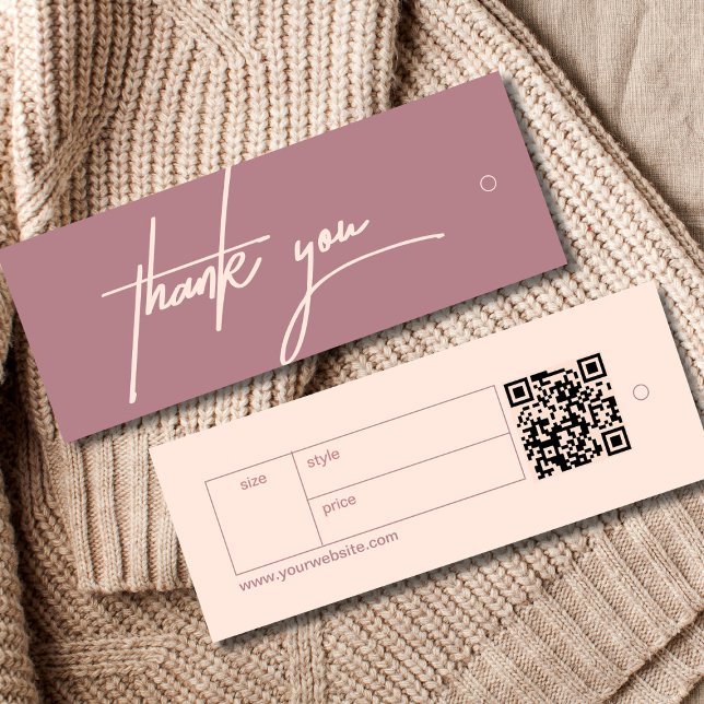 Minimalistisch Pink Danke, dass Sie die Kleidung a Telefonnummerkarte (Minimalist Pink Thank You Label Clothing Hang Tag)