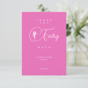 Minimalistisch Pink Fairy Birthday Dankeschön Kart Dankeskarte