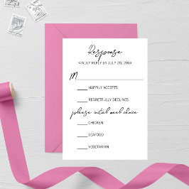 Minimalistisch Pink Gladiolus Wedding RSVP Card