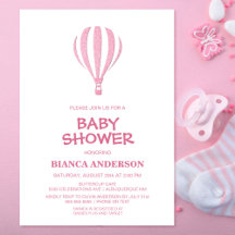 Minimalistisch Pink Hot Air Ballon Babydusche