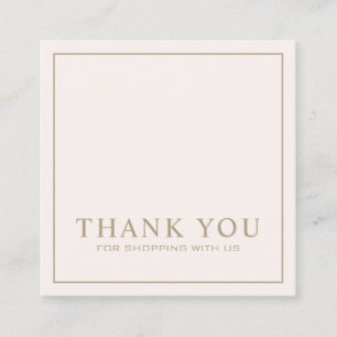 Minimalistisch Pink Vielen Dank Logo Square Busine Quadratische Visitenkarte