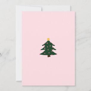 Minimalistisch Pink Weihnachtsbaumkarte Einladung