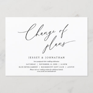 Minimalistisch, Planänderung, Hochzeit verschoben Einladung