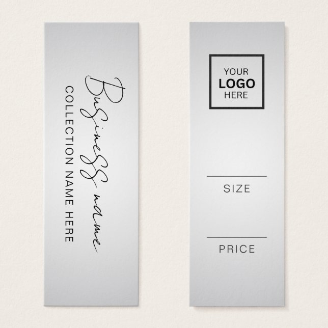 Minimalistisch Price Hang Tag Card (Vorne & Hinten)