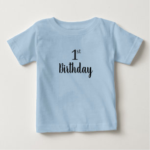 Minimalistisch Print First Birthday T-Shirt