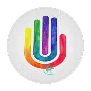 Minimalistisch Prism Hamsa Art Challah Schneidebrett