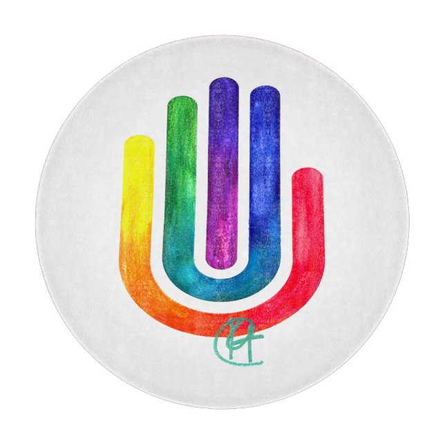 Minimalistisch Prism Hamsa Art Challah Schneidebrett (Vorderseite)
