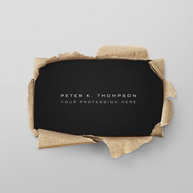 Minimalistisch pro schwarz visitenkarte (black & modern)