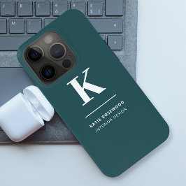 Minimalistisch rauchgrüne moderne große Initialzün Case-Mate iPhone Hülle