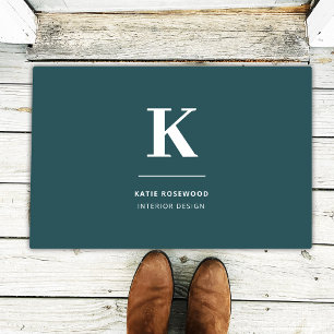 Minimalistisch rauchgrüne moderne große Initialzün Fußmatte