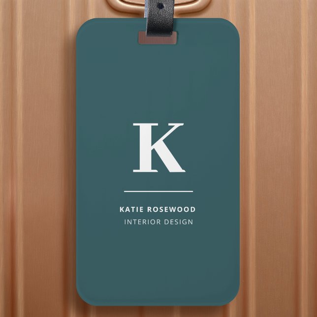 Minimalistisch rauchgrüne moderne große Initialzün Gepäckanhänger (Von Creator hochgeladen)