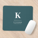 Minimalistisch rauchgrüne moderne große Initialzün Mousepad<br><div class="desc">Ein minimalistisches vertikales Design in elegantem Stil mit einer duskygrünen Farbe und großen typografischen Initialmonogramm. Der Text kann einfach für ein einzigartiges Design angepasst werden!</div>