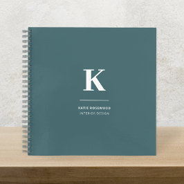 Minimalistisch rauchgrüne moderne große Initialzün Notizbuch