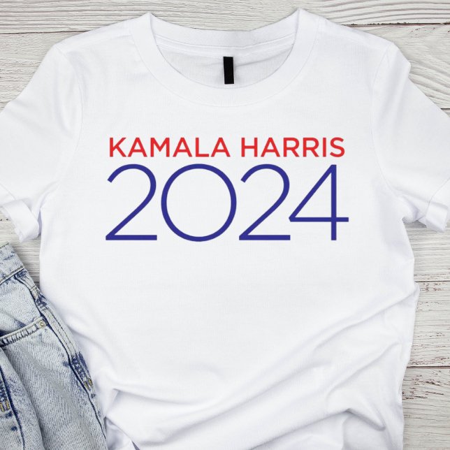 Minimalistisch Red and Blue Kamala Harris 2024 T-Shirt (Von Creator hochgeladen)