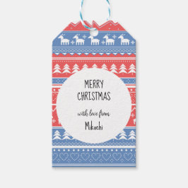 Minimalistisch Red & Blue Christmas - Einzigartige Geschenkanhänger