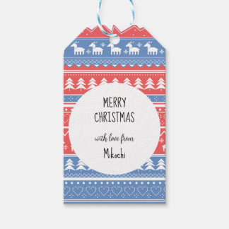 Minimalistisch Red & Blue Christmas - Einzigartige Geschenkanhänger