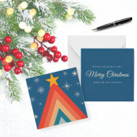 Minimalistisch Red & Blue Retro Groovy Weihnachtsb