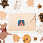 Minimalistisch Red & Blue Retro Groovy Weihnachtsb Quadratischer Aufkleber<br><div class="desc">Fügen Sie Ihren Urlaubsdekorationen mit unserem Retro Groovy Weihnachtsaufkleber-Set einen Hauch Retro-Flair hinzu. Diese Vintag inspiriert Aufkleber sind mit einem geometrisch geformten Weihnachtsbaum in Lavarot, Regalblau, Pfirsich und Dunkelaqua geschmückt, der mit einem goldgelben Sternenhimmel dekoriert ist, der den 60er und die Ästhetik des 70ers verkörpert. Genießen Sie die festliche Jahreszeit...</div>