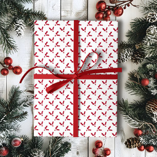 Minimalistisch Red Holly Berry zu Weihnachten Geschenkpapier
