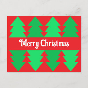 Minimalistisch Red Merry Christmas Tree Einfaches  Feiertagspostkarte