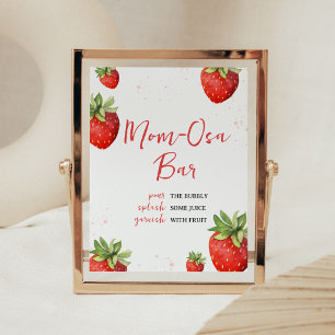 Minimalistisch Red Strawberry Mama Osa Bar Poster
