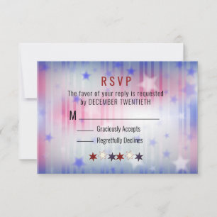 Minimalistisch Red White Blue Stars RSVP-Karte RSVP Karte