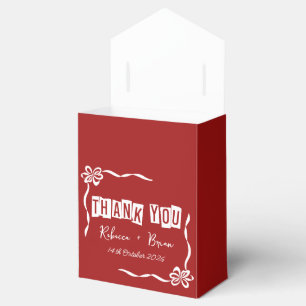 Minimalistisch Red & White Vielen Dank für Ihre Ho Geschenkschachtel