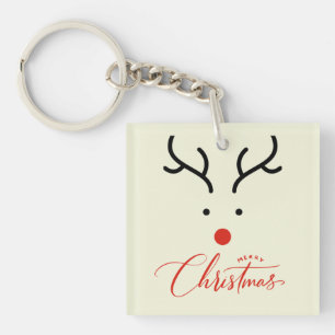 Minimalistisch Rentier Face Weihnachtsfest Schlüss Schlüsselanhänger