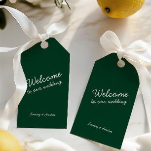 Minimalistisch Retro Emerald Green Wedding Gift Ta Geschenkanhänger