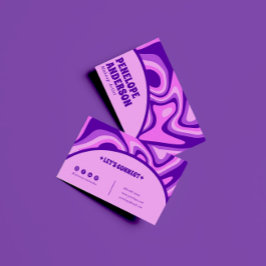 Minimalistisch Retro Lila rosa Abstrakt Boho Groov Visitenkarte