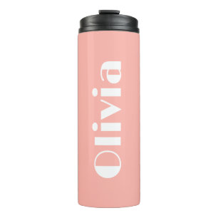 Minimalistisch Retro Text Personalisiert Name Tumb Thermosbecher