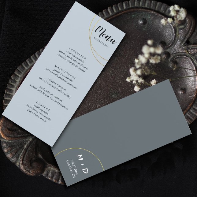 Minimalistisch Rings Wedding Menu Menükarte (Von Creator hochgeladen)