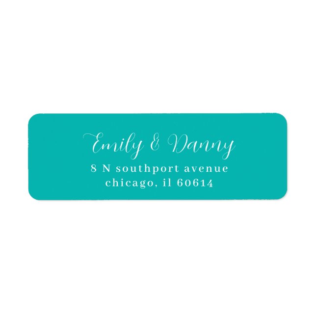 Minimalistisch Robin Egg Blue Elegant Hochzeitsadr (Vorne)