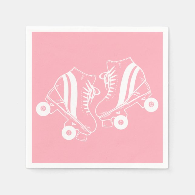 Minimalistisch Roller Skate Derby Skaten Pink Serviette (Vorderseite)